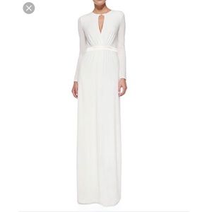 Minimalist Modern Wedding Halston Heritage Deep V-Keyhole Jersey Gown CL3